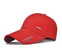 Generisch Gorra de béisbol unisex para hombre y mujer, gorra ajustable de algodón monocolor, gorra de sol bordada, logotipo e impresión, imagen única, estilo de vida, deporte, tenis, rojo-2, Talla