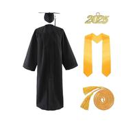 Generisch Gorra de graduación y clase de gown de 2026 Bachelor Academic Regalia Set, mate Non-See-Through Gown, gorra de Mortarboard con y estola, equipo de fotografía de campus senior | para