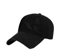 Generisch Gorra de tamaño infantil para hombre y mujer, gorro de camionero de algodón lavado, Negro , Talla única