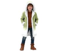 Generisch Gorra festiva con capucha para niños con ribete de piel sintética suave y degradado de color y forro polar para acogedoras aventuras de invierno y ocasiones festivas, Verde militar., 7-8