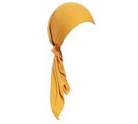 Generisch Gorra para hombre gorro de cáncer sólido turbante cabeza de mujer musulmanes turbante gorro, amarillo, Talla única