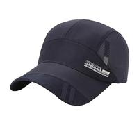 Generisch Gorras de camionero de secado rápido, espalda de malla, visera solar, gorra deportiva, equitación, correr, pescar, al aire libre blanco gigante gorras 80, marine, Talla única