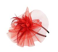 Generisch Gorras gigantes sabias Y Pen Ribbons Malla Señoras Sombrero y Plumas Boda Fascinator N Gorra de béisbol Gorra Negro Cuadros, rojo, Talla única