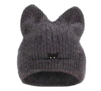 Generisch Gorro con orejas de gato para mujer, gorro de punto de invierno con forro polar, multifuncional, resistente al viento, elástico, transpirable, pasamontañas, diario, gorro de invierno cálido