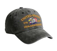 Generisch Gorro de aniversario estadounidense de 250 años, gorra ajustable retro transpirable, gorra de 250 aniversarios, para cumpleaños, Halloween, al aire libre, verano, camping, jardín
