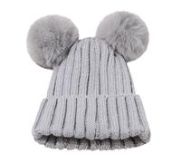 Generisch Gorro de invierno para bebé, gorro para niña o niño, cálido para clima frío, gris, Talla única