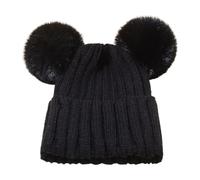 Generisch Gorro de invierno para bebé, gorro para niña o niño, cálido para clima frío, Negro , Talla única