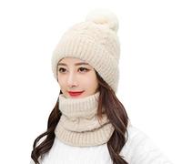 Generisch Gorro de invierno para mujer, a prueba de viento, para esquí, equitación, calentador de forro polar, gorro ajustable, bufanda y bufanda para el cuello, juego de cuello cálido, gorro para el