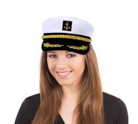 Generisch Gorro de marinero de capitán, estilo militar retro, 58 cm, color azul marino, accesorio para adultos y verano, gorro de marinero, para fiesta, crucero,