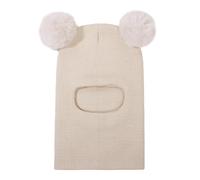 Generisch Gorro de niño con gorro para niños, gorro para niña con cuello cálido para niños, gorro cálido para clima frío, gorro de invierno, beige, Talla única