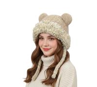 Generisch Gorro de oso, gorro cálido de felpa, gorro de oreja, para esquiadores, snowboarder, caminantes, compradores, viajeros, esquí, senderismo, rutas cotidianas, hielo, caqui