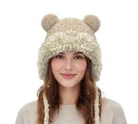 Generisch Gorro de oso mullido, gorro cálido de peluche, gorro cálido para las orejas, para esquiadores, snowboarder, senderistas, compradores, viajeros, esquiar, senderismo, rutas cotidianas, hielo