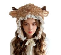 Generisch Gorro de peluche con estampado de cuernos, accesorio de disfraz suave y cálido, para viajes, invierno, cumpleaños, vacaciones, , comedia, escenario