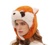 Generisch Gorro de peluche - Gorro de dibujos animados en forma de mapache con suave - gorros de animales de peluche | Para mujeres, niñas, adolescentes, cosplay, disfraz de clima frío, vacaciones