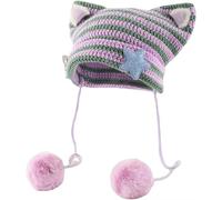 Generisch Gorro de punto de invierno con orejeras y visera para actividades al aire libre en climas fríos, morado, Talla única