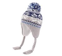 Generisch Gorro de punto de invierno con piel sintética para hombre y mujer, gorro cálido en climas fríos, accesorio para actividades de ocio, gris, L