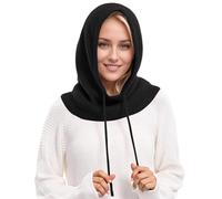 Generisch Gorro de punto para mujer, de un solo color, térmico, con cordón ajustable, gorro para la cabeza para esquí, deportes al aire libre, otoño, invierno, todo el día, actividades de ocio, Negro