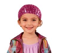 Generisch Gorro infantil moderno y festivo, con lentejuelas coloridas, boina, vintage, gorro de escenario, artístico, para disfraz, llamativo, magnífico, gorro de baile, ligero, cómodo sombrero de