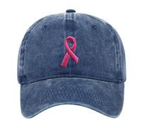 Generisch Gorros de cáncer de mama para mujer, gorra de concienciación del cáncer de mama ajustable bordada, regalos de cáncer de mama para mujeres gorra con orejeras, marine, Talla única
