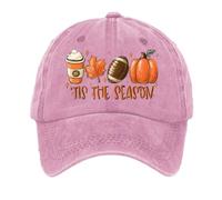 Generisch Gorros unisex de fútbol Tis The Season - Calabaza & Béisbol Unisex Gorros Calabaza Gorras de Calabaza para Mujer, Rosa., Talla única