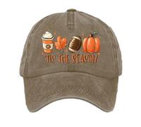 Generisch Gorros unisex de fútbol Tis The Season - Calabaza & Béisbol Unisex Gorros Calabaza Gorras de Calabaza para Mujer, caqui, Talla única