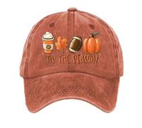 Generisch Gorros unisex de fútbol Tis The Season - Calabaza & Béisbol Unisex Gorros Calabaza Gorras de Calabaza para Mujer, naranja, Talla única