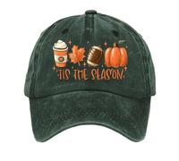 Generisch Gorros unisex de fútbol Tis The Season - Calabaza & Béisbol Unisex Gorros Calabaza Gorras de Calabaza para Mujer, Verde militar., Talla única