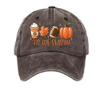 Generisch Gorros unisex de fútbol Tis The Season - Calabaza & Béisbol Unisex Gorros Calabaza Gorras de Calabaza para Mujer, café, Talla única