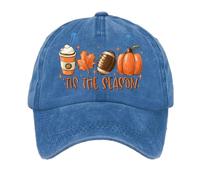 Generisch Gorros unisex de fútbol Tis The Season - Calabaza & Béisbol Unisex Gorros Calabaza Gorras de Calabaza para Mujer, azul, Talla única