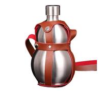 Generisch Gourd Bottle, Stainless Steel Flask, 9.06x4.72 inches Portable Drink Container, 1.5L Capacity, Carry Strap Included for Juice, Milk, Gym, Outdoor Activitivities, Travel, Daily Hydration
