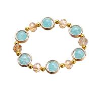 Generisch Gradient Ice Crack Colored Glaze Bracelet String For Everyday Wear As A For Girls' Classmates And Friends Pulsera escolar, talla única, Acrílico, Sin gemas