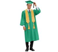 Generisch Graduación Talar Adulto Larga Bata Académica Oversize Capa Capa con Borlas Sombrero de Doctor Graduación Ropa Cómodo Disfraces de Carnaval Traje de ocio, GN1, 50
