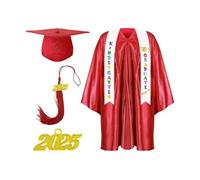 Generisch Graduado de guardería, vestido de graduación preescolar y gorra,2025 Kids Graduation Stole Set | Vestido de sombrero de ceremonia de punto multicolor para iglesias y coros, rojo, 27 Meter