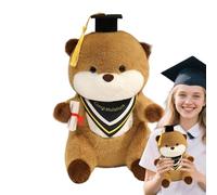 Generisch Graduation Stuffed Animal, Cute Otters Throw, 9.13x3.43in Pillow Realistic Plush, Animal Hat Diploma, Christmas Party Decoration for Room Decor, Birthday Gift, Valentine's