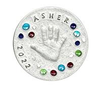 Generisch Gran piedra de paso DIY para el trabajo, para interiores y exteriores, diseño familiar con 1 letra de piedras de colores, significado para días conmemorativos festivos (blanco1, 25 cm)