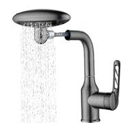 Generisch | Grifo | Grifos de baño con un solo mango | Heavy Metal Hard Water in Home, diseño de boquilla giratoria de 360 grados a prueba de fugas 4 modos Hardware para restaurantes, casas, hoteles