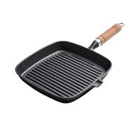 Generisch Grill Pan, Iron Griddle, 9,45 x 1,18 pulgadas antiadherente Cast Square Frying Pan with Ergonomic Heat Resistant Handle, Heavy Duty Cooking Pot for Sandwiches, Hamburguesas, Bacon and