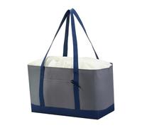 Generisch Grocery Shopping Bag - Reusable Tote with Drawstring Closure, Sturdy Grocery Carrier, Thick Reinforced Bottom Panel, Compact External Storage Pockets, Market Accessory for Outdoor Use, gris