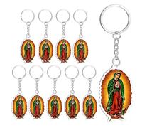 Generisch Guadalupe - Colgantes para bolsos de mano, 10 unidades, acrílico 2D, joyas para mochila, amuleto católico, para mujeres, buscadores espirituales, eventos de iglesia, monedero, cumpleaños