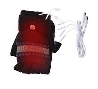 Generisch Guantes calefactables para mujer, guantes eléctricos con calefacción, guantes térmicos, guantes de punto - guantes de esquí completos y medios dedos, calentadores de manos, cálidos para