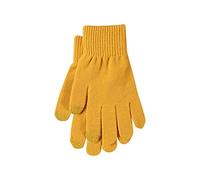 Generisch Guantes de forro polar para mujer, negro engrosado, cepillado, cinco dedos, guantes cálidos para mujer, lana negra (amarillo, talla única)