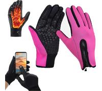 Generisch Guantes de invierno, lo último en resistencia al agua y al viento, guantes térmicos antideslizantes para pantalla táctil para deportes al aire libre para hombres y mujeres (rosa rojo, S)