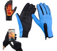 Generisch Guantes de invierno, lo último en resistencia al agua y al viento, guantes térmicos antideslizantes para pantalla táctil, para deportes al aire libre, para hombres y mujeres (azul lago