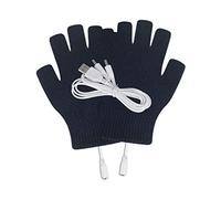 Generisch Guantes de invierno para hombre y mujer, cálidos, para invierno, mithingsfinger USB, guantes de punto a mano, para ordenador portátil, completamente calentados (negro, talla única)