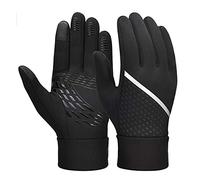 Generisch Guantes de invierno reflectantes de forro polar para adultos con equipo antideslizante impermeable para exteriores (negro, S)