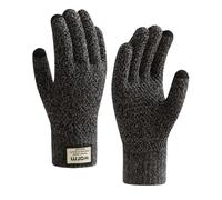 Generisch Guantes de lana para mujer Ciclismo Hombres Forro Polar Engrosado Cálido Invierno A Prueba de Viento Pantalla de Punto (Gris, Talla Única)