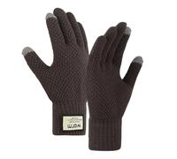 Generisch Guantes de lana para mujer Ciclismo Hombres Forro Polar Engrosado Cálido Invierno A Prueba de Viento Pantalla de Punto (Café, Talla Única)