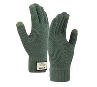 Generisch Guantes de lana para mujer Ciclismo Hombres Forro Polar Engrosado Cálido Invierno A Prueba de Viento Pantalla de Punto (Verde, Talla Única)