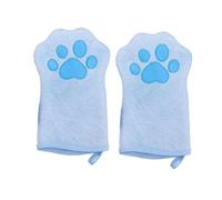 Generisch Guantes de lavado para perros, 1 par de 2 manoplas de coral de doble cara para depilación | Guantes de cuidado de perros | para baño, viajes, salón de mascotas y pensión de mascotas