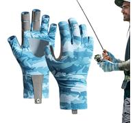 Generisch Guantes de pesca con medio dedo - Guantes de ciclismo transpirables - UPF50+ Vela, Pesca, Seda Hielo, Transpirable, Ligero, Antideslizante Guantes de Ciclismo